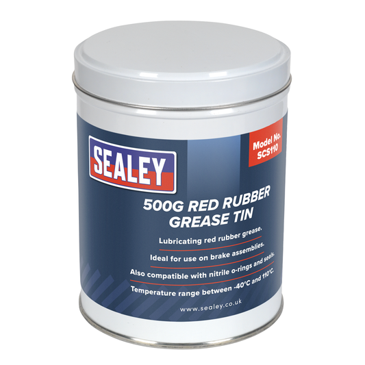 Sealey SCS110 Red Rubber Grease Tin 500g