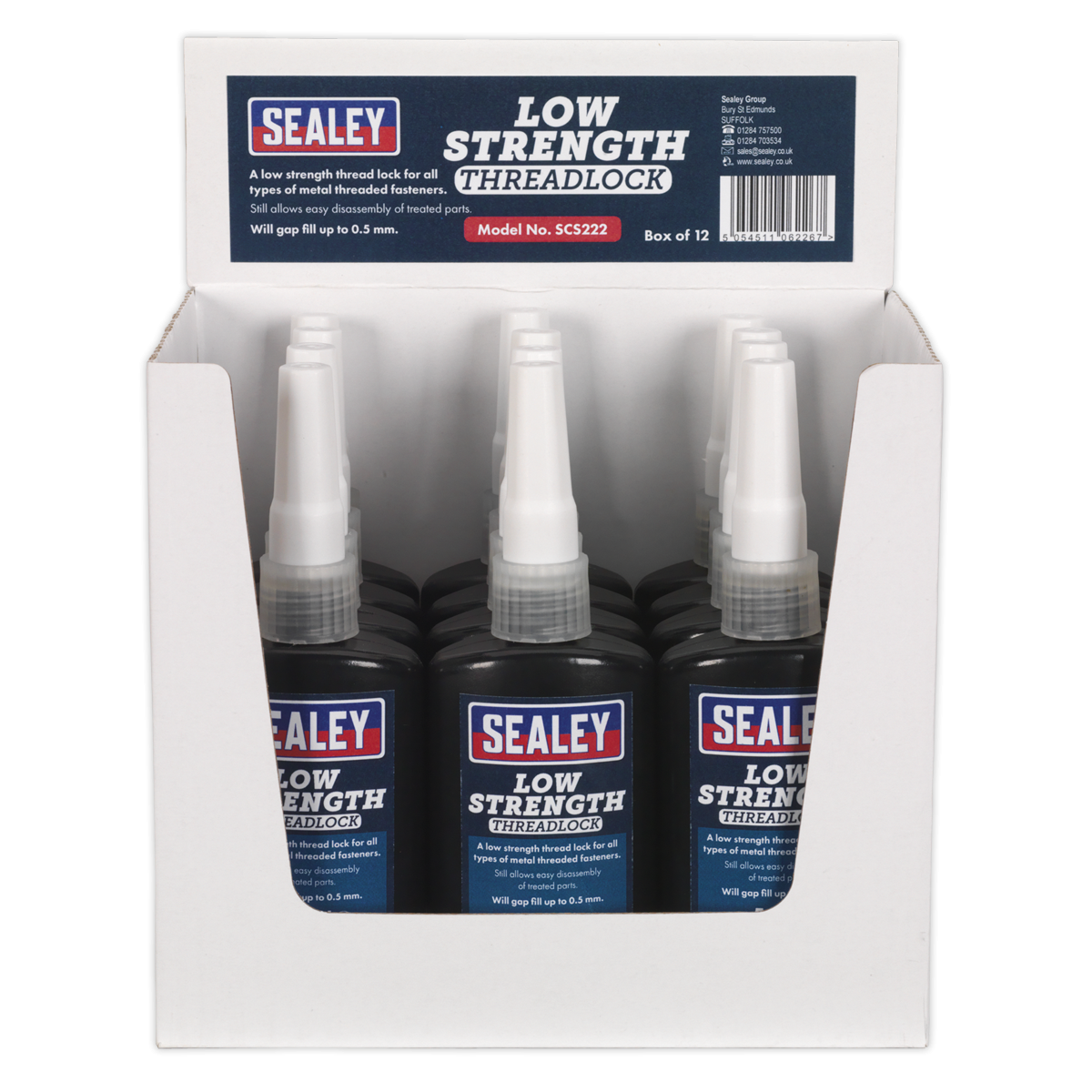 Sealey SCS222 Low Strength Thread Lock 50ml - Pack of 12