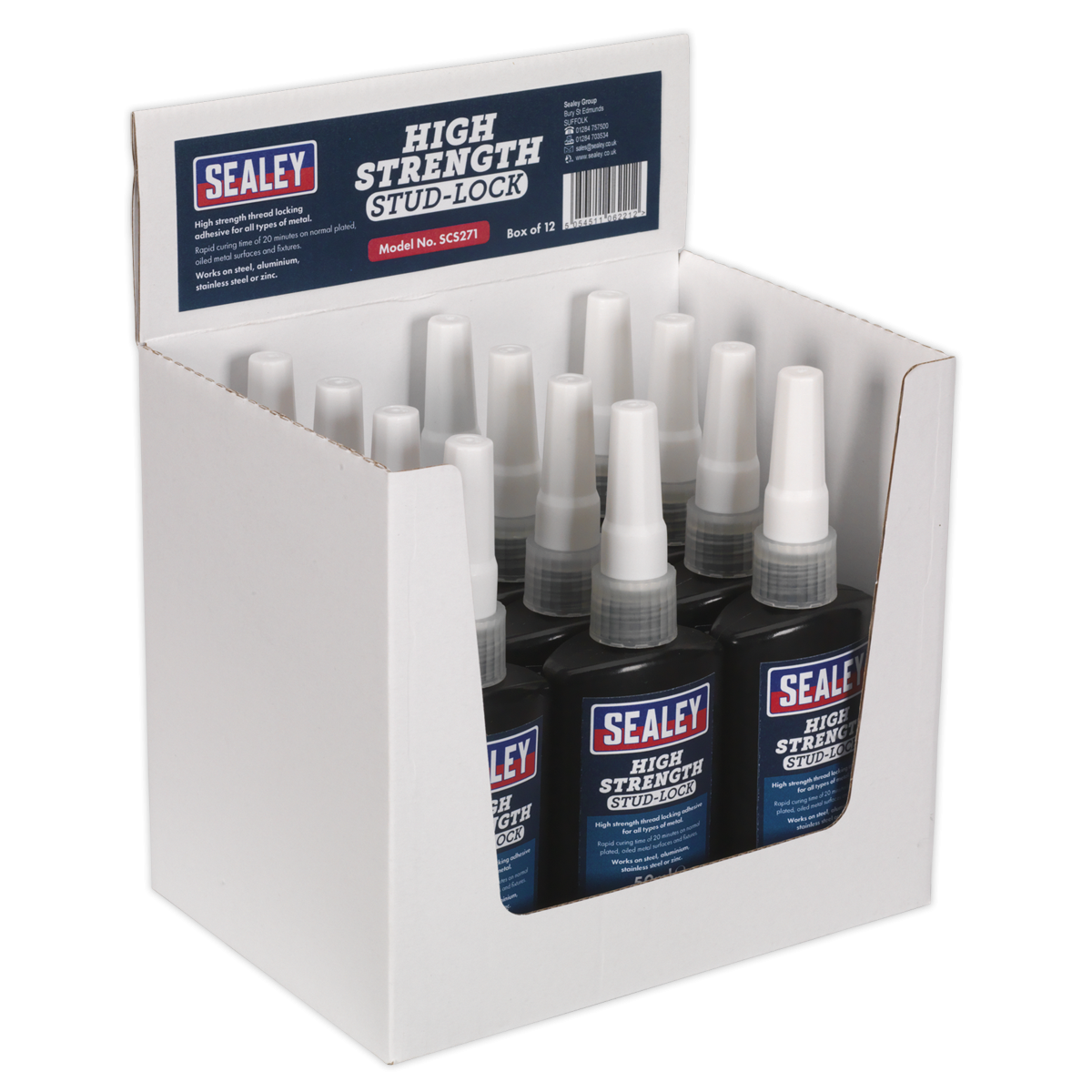 Sealey SCS271 High Strength Stud Lock 50ml - Pack of 12