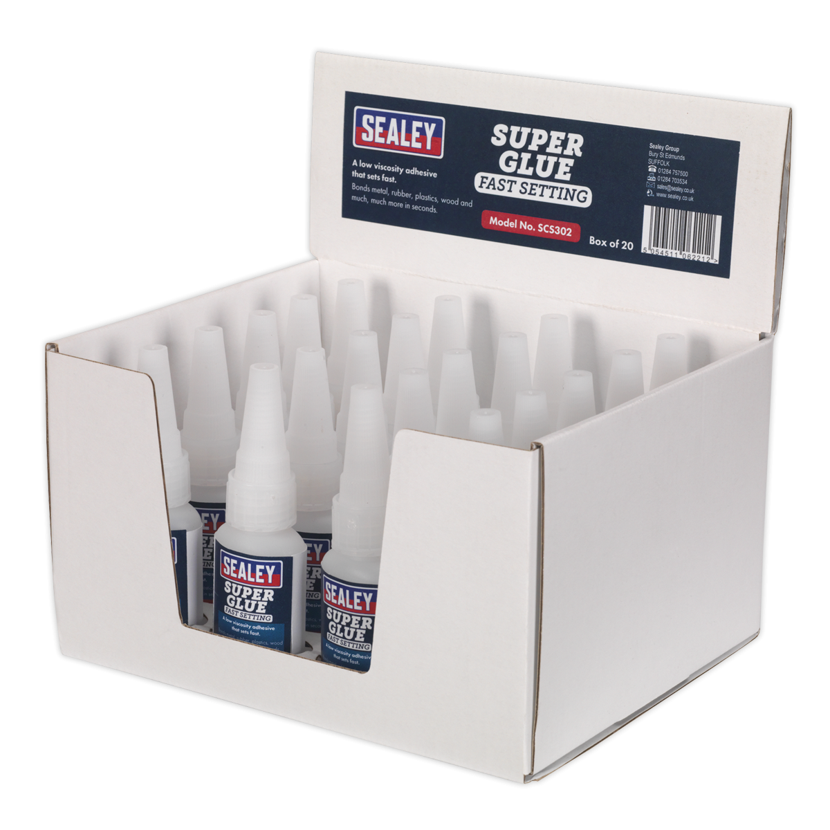 Sealey SCS302 Fast Setting Super Glue 20g - Pack of 20