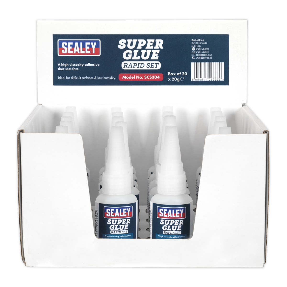 Sealey SCS304 Rapid Set Super Glue 20g - Pack of 20