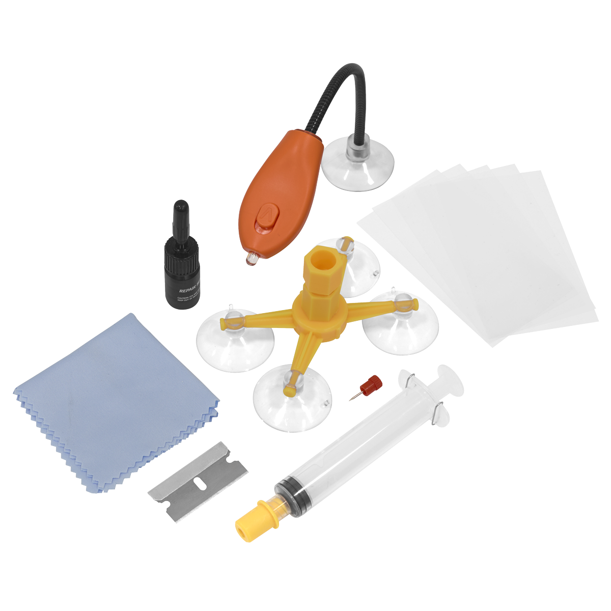 Sealey SCS902 Windscreen Repair Kit with UV Light