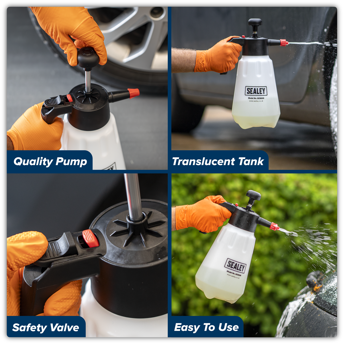 Sealey SCSG09 Snow Foaming/Detailing/Maintenance Pressure Sprayer 2L