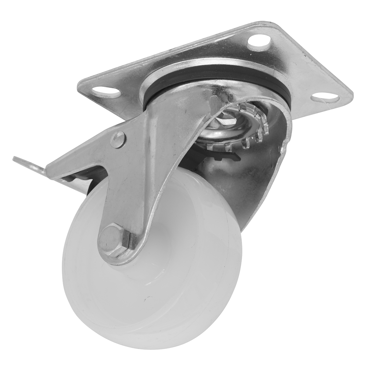 Sealey SCW480SPLEM 80mm Castor Wheel with Swivel Plate & Total Lock