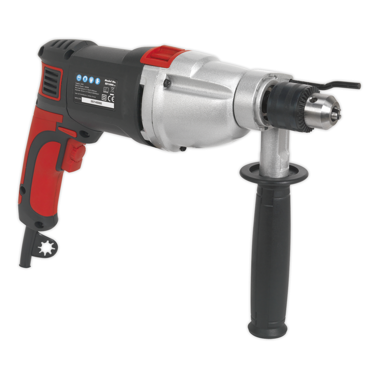Sealey SD1000 13mm 2 Mechanical Plus Variable Speed Hammer Drill 1050W/230V
