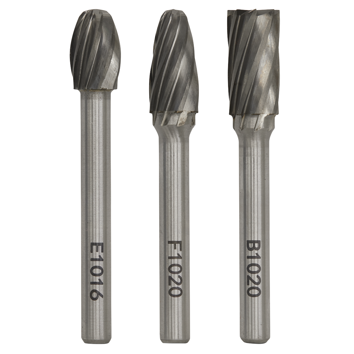 Sealey SDBCK3 Tungsten Carbide Rotary Burr Set 3pc - Ripper/Coarse