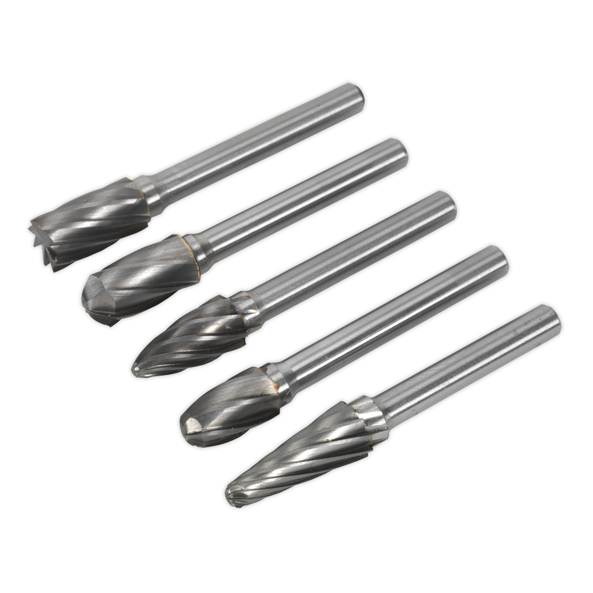 Sealey SDBCK5 Tungsten Carbide Rotary Burr Set 5pc - Ripper/Coarse