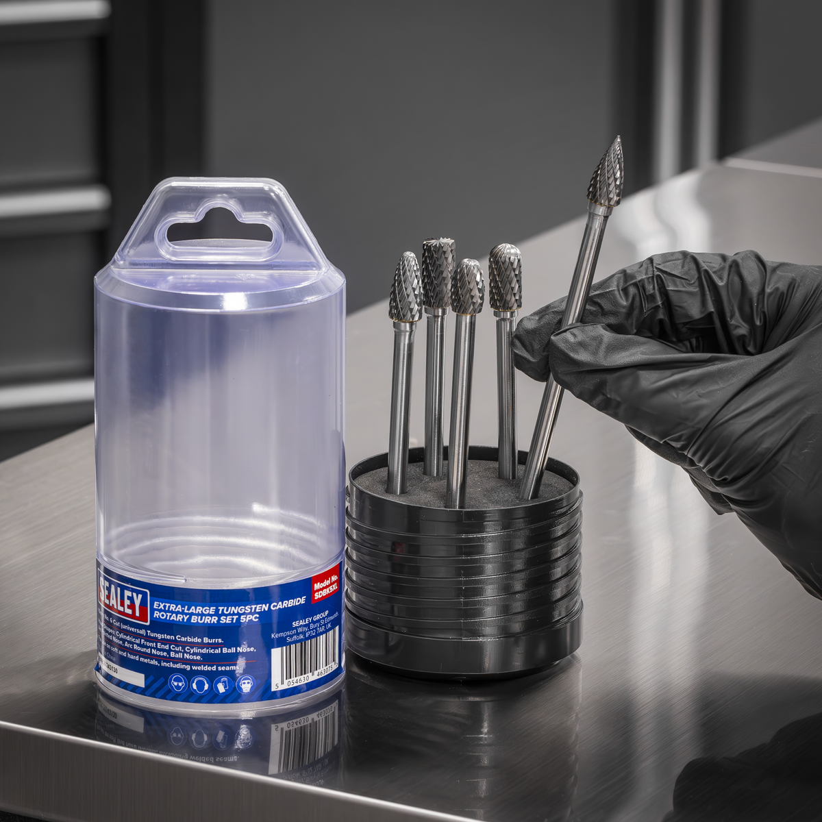 Sealey SDBK5XL Tungsten Carbide Rotary Burr Set Extra-Long 5pc