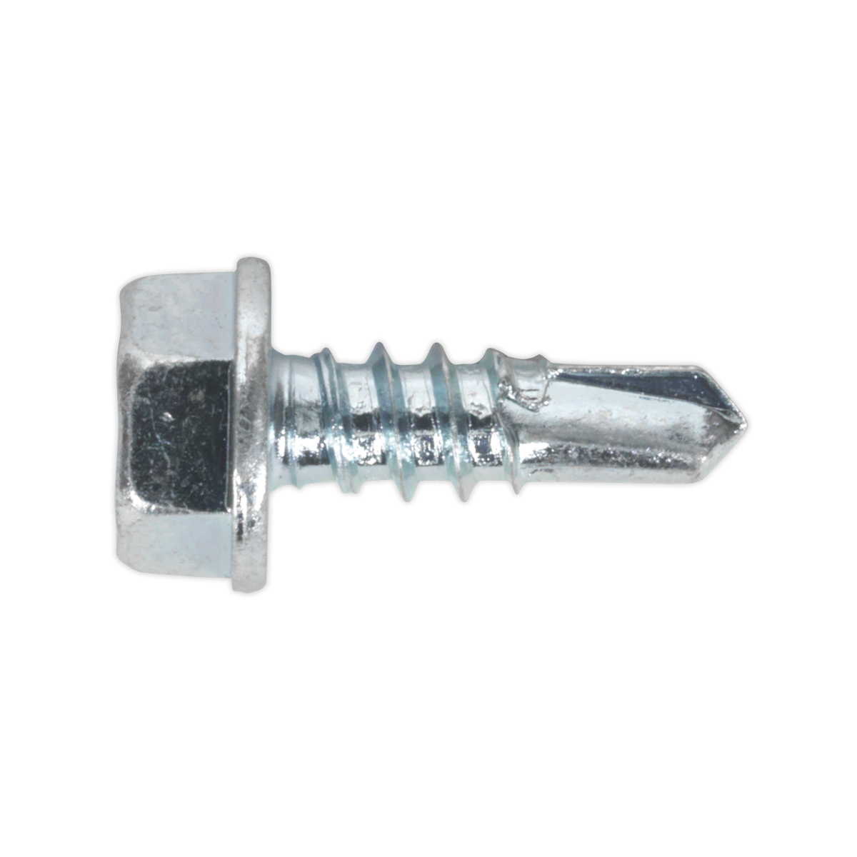 Sealey SDHX4213 Zinc Plated Self-Drilling Hex Head Screw 4.2 x 13mm - Pack of 100