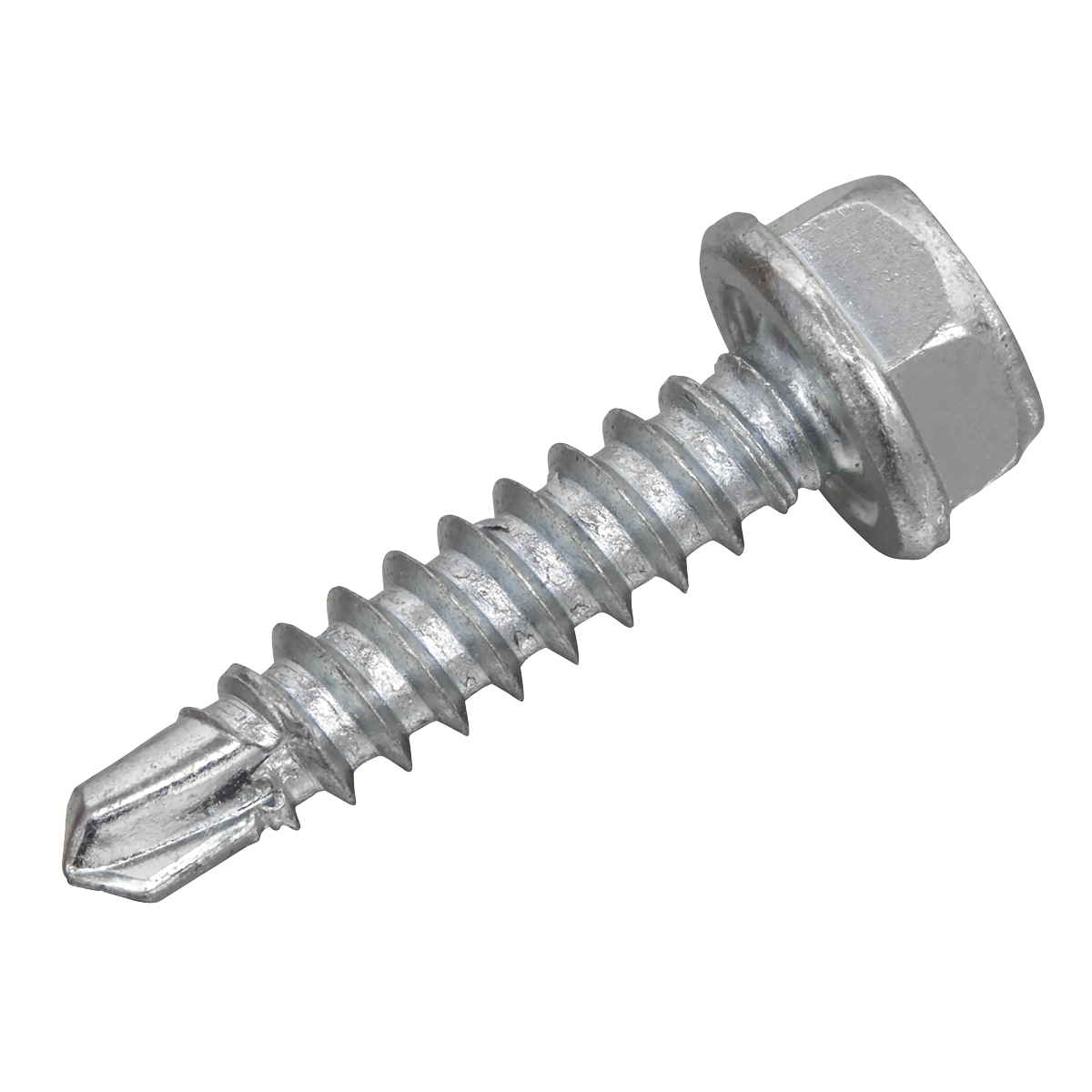 Sealey SDHX4219 Zinc Plated Self-Drilling Hex Head Screw 4.2 x 19mm - Pack of 100
