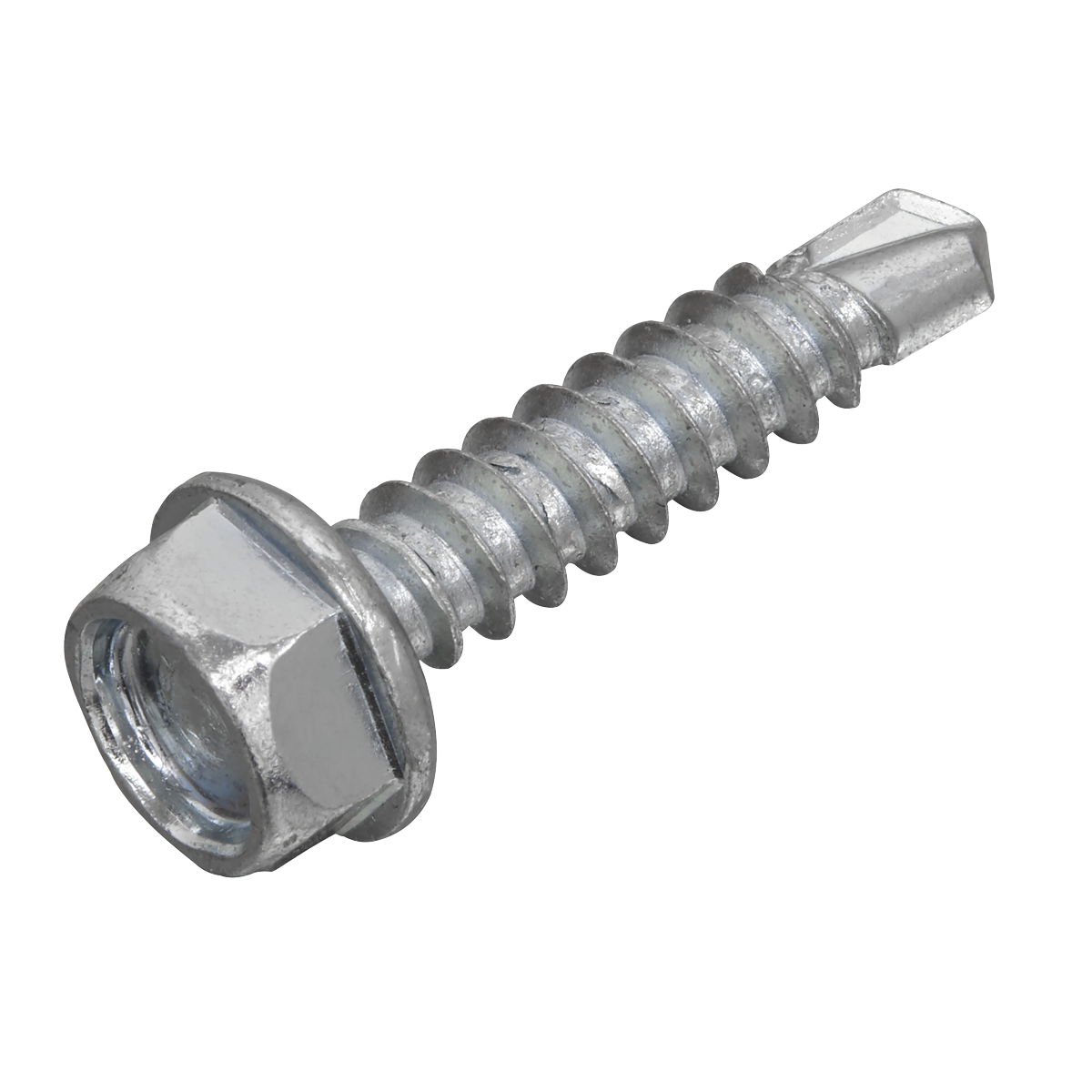 Sealey SDHX4219 Zinc Plated Self-Drilling Hex Head Screw 4.2 x 19mm - Pack of 100