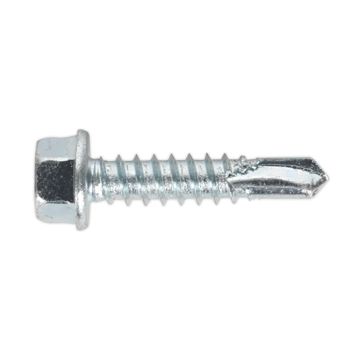Sealey SDHX5525 Zinc Plated Self-Drilling Hex Head Screw 5.5 x 25mm - Pack of 100