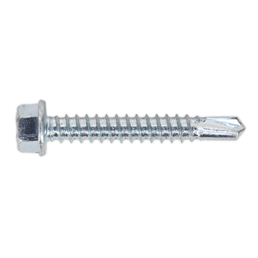 Sealey SDHX5538 Zinc Plated Self-Drilling Hex Head Screw 5.5 x 38mm - Pack of 100