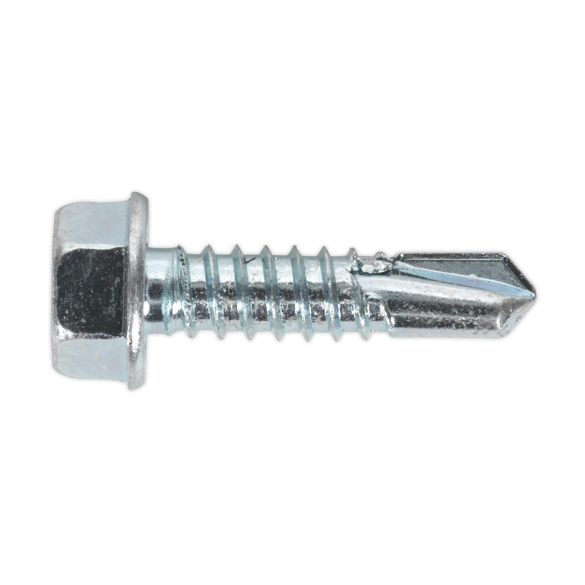 Sealey SDHX6325 Zinc Plated Self-Drilling Hex Head Screw 6.3 x 25mm - Pack of 100