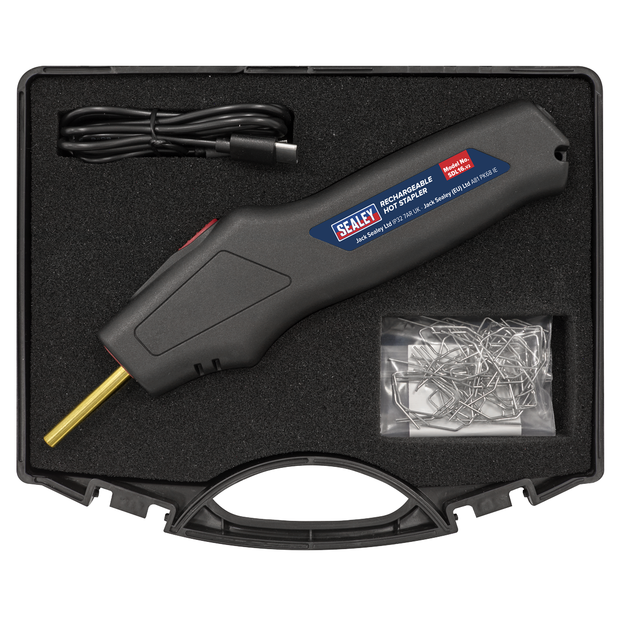 Sealey SDL16 Rechargeable Hot Stapler Repair Kit 18W