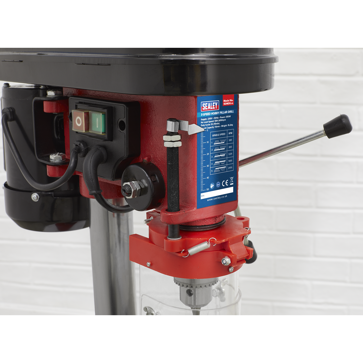 Sealey SDM30 Bench Mounting Pillar Drill 5-Speed 350W/230V