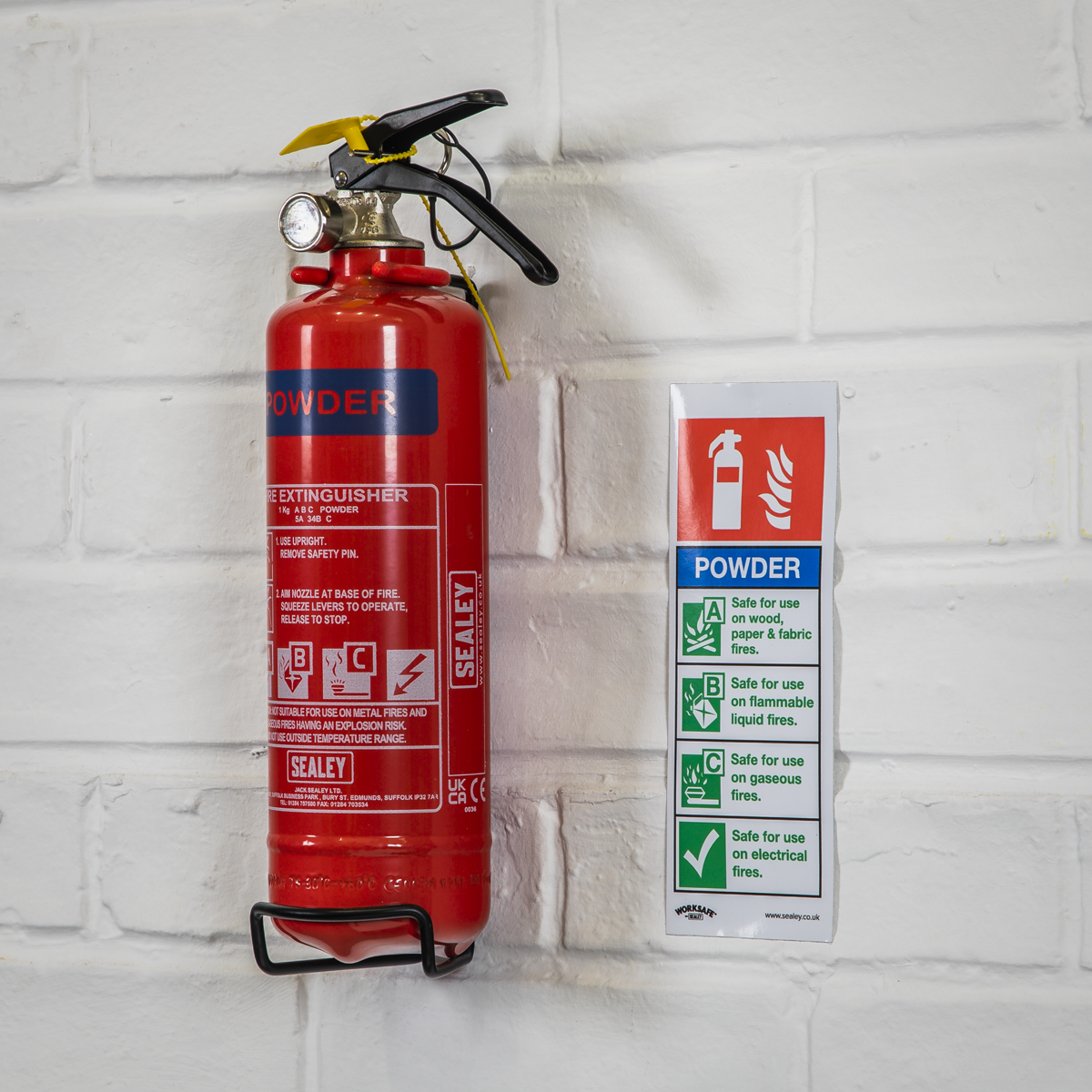 Sealey SDPE01 Dry Powder Fire Extinguisher 1kg