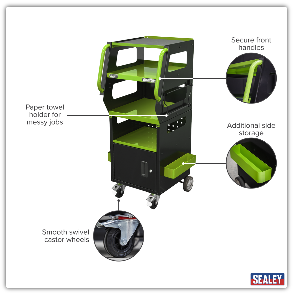 Sealey SDS1G1 Diagnostic Support Station - Green