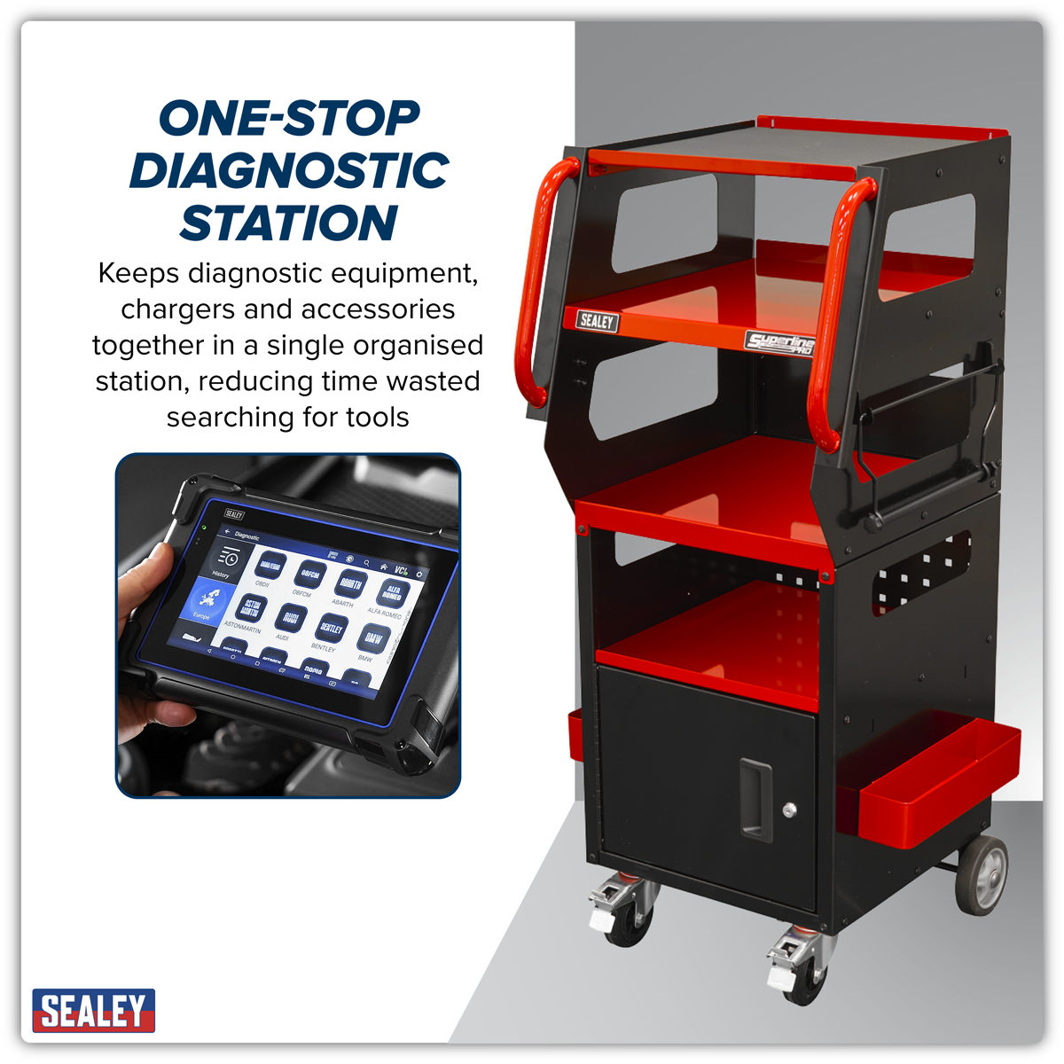 Sealey SDS1R1 Diagnostic Support Station - Red