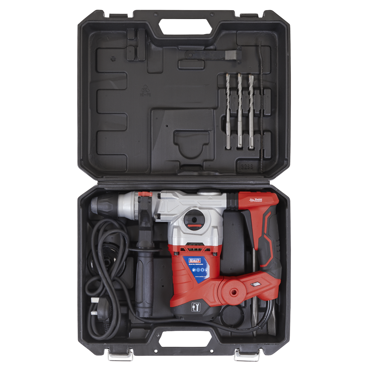 Sealey SDSPLUS32 32mm SDS Plus Rotary Hammer Drill 1500W/230V
