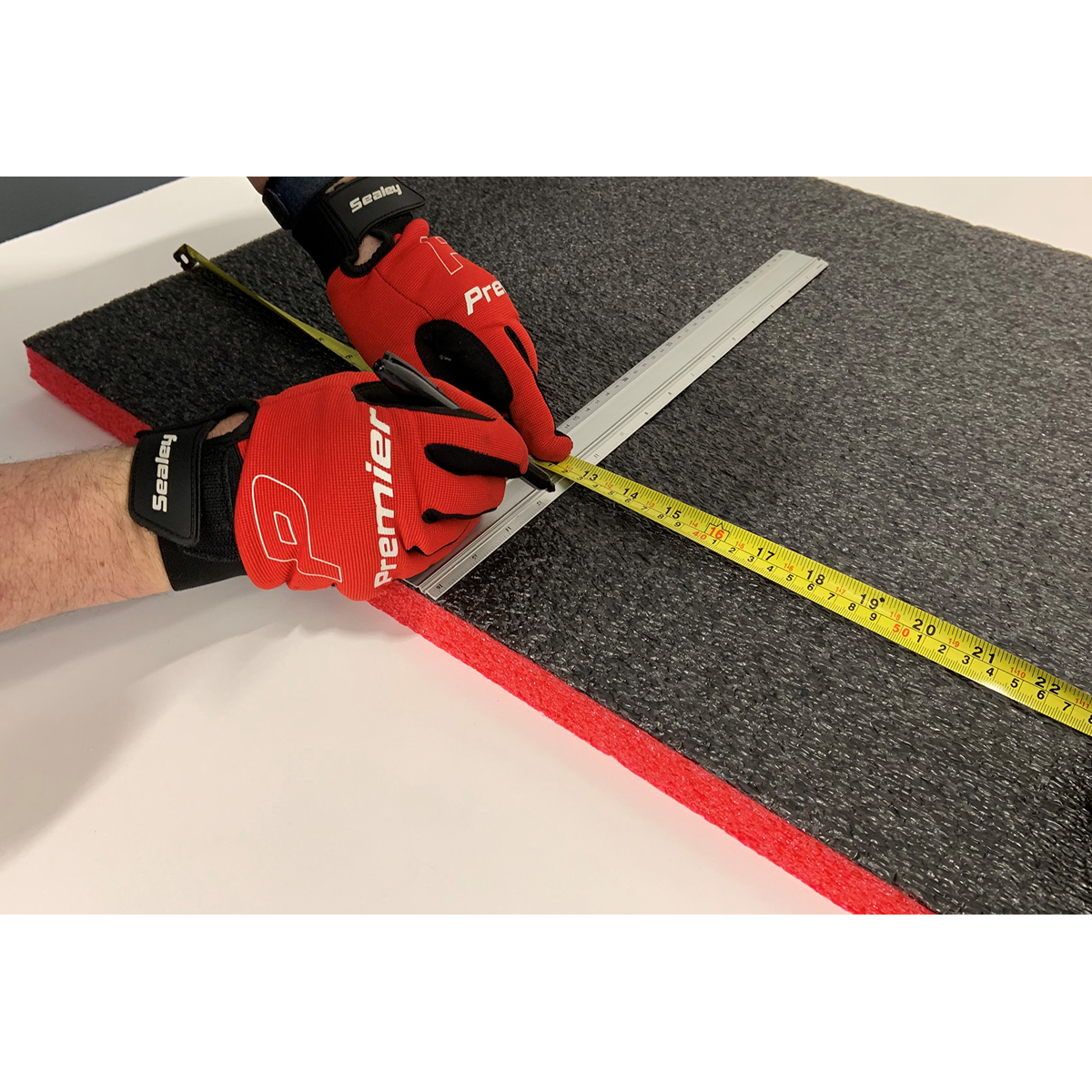 Sealey SF30R Easy Peel Shadow Foam® 1200 x 550 x 30mm - Red/Black