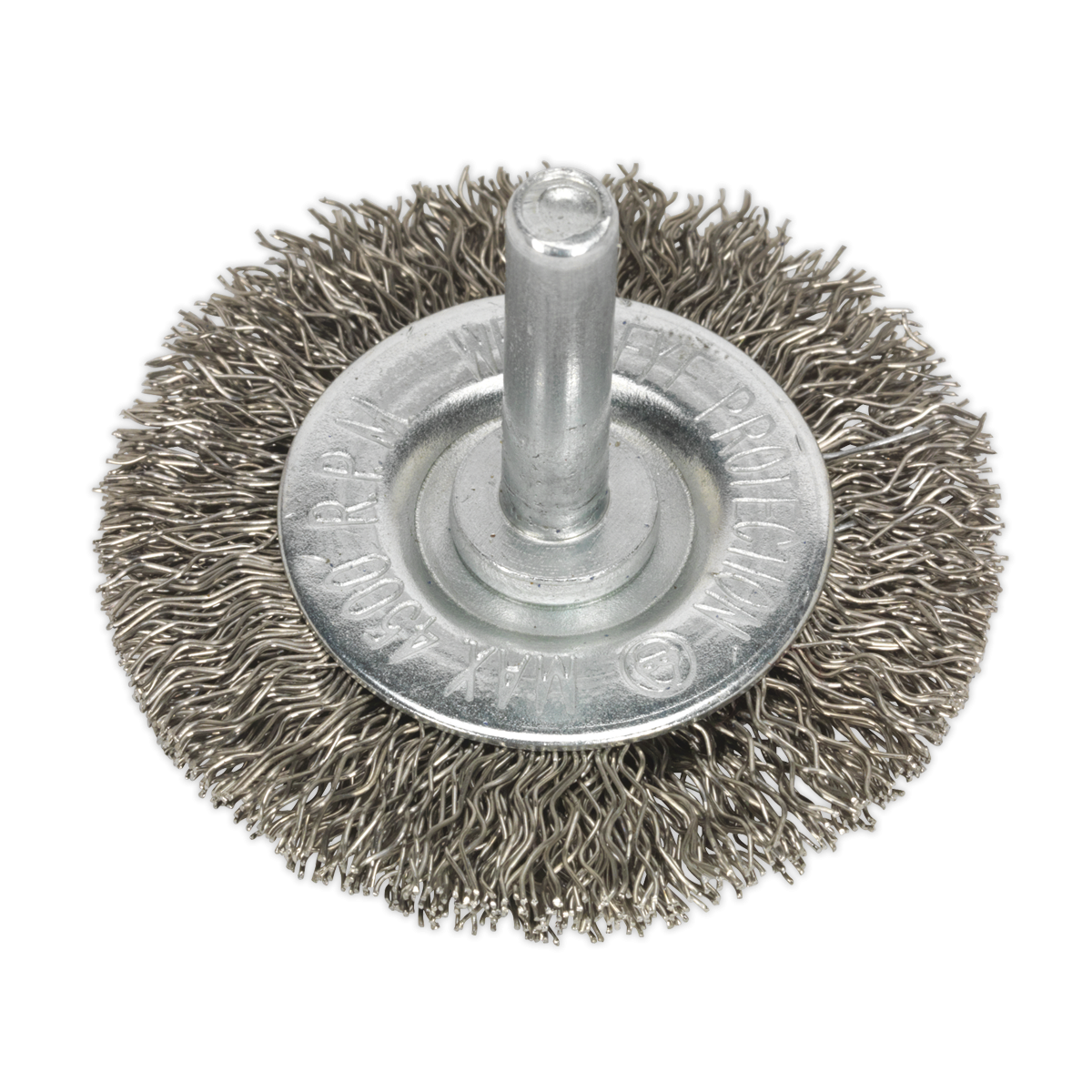 Sealey SFBS50 50mm Crimped Flat Wire Brush with 6mm Shaft