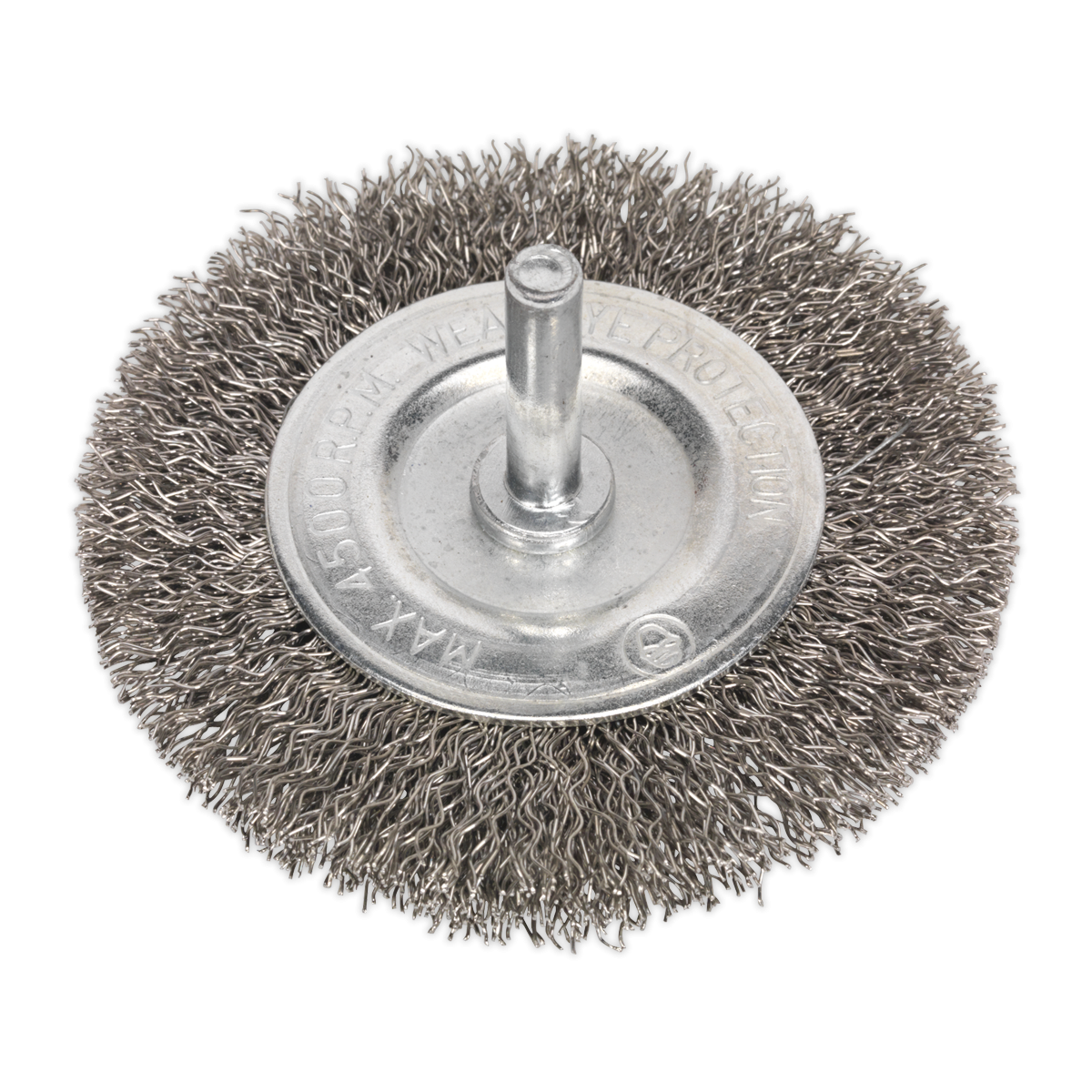 Sealey SFBS75 75mm Crimped Flat Wire Brush with 6mm Shaft