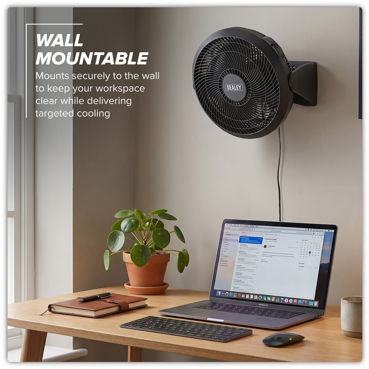 Sealey SFF12 12" Small Desk Fan 3-Speed 230V