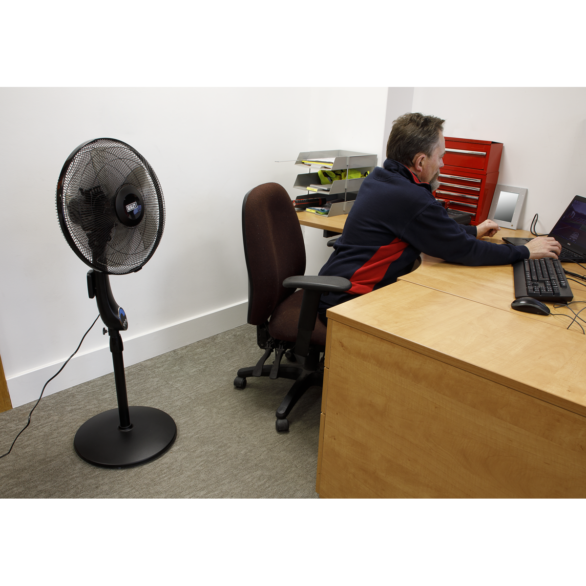 Sealey SFF16Q 16" Quiet High Performance Oscillating Pedestal Fan 230V