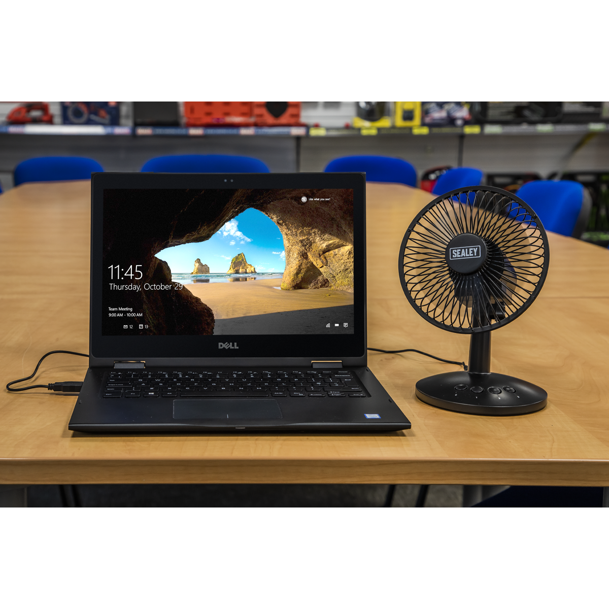 Sealey SFF6USB 6" Small Oscillating USB Desk Fan 3-Speed