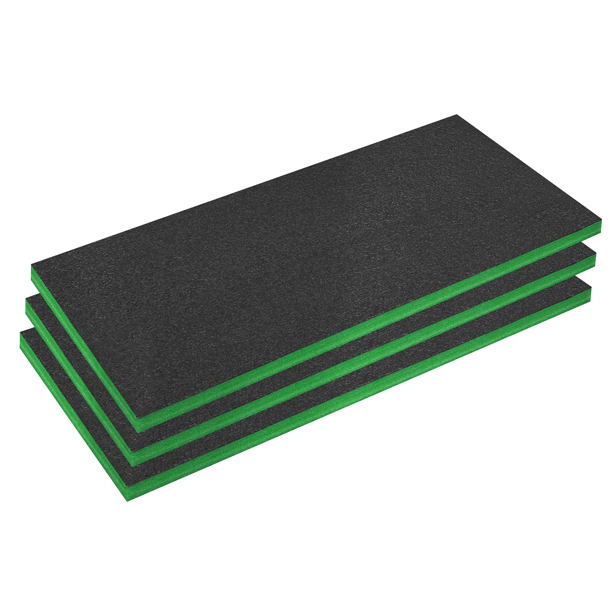 Sealey SFPK50G Easy Peel Shadow Foam® 1200 x 550 x 50mm, Green/Black - Pack of 3