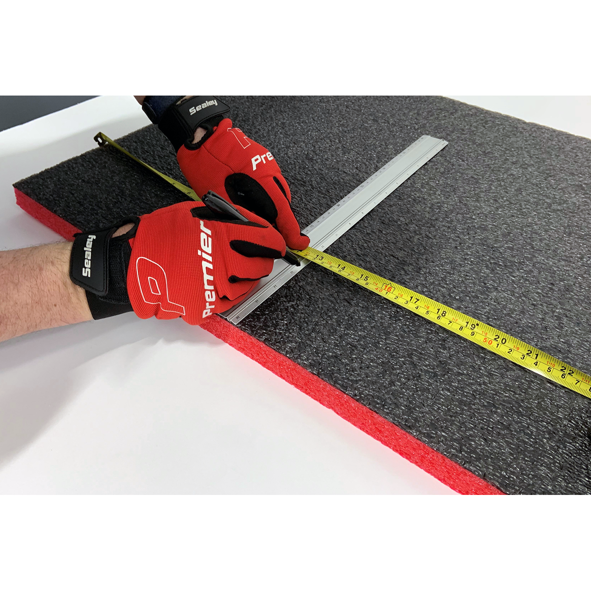 Sealey SFPK50R Easy Peel Shadow Foam® 1200 x 550 x 50mm, Red/Black - Pack of 3