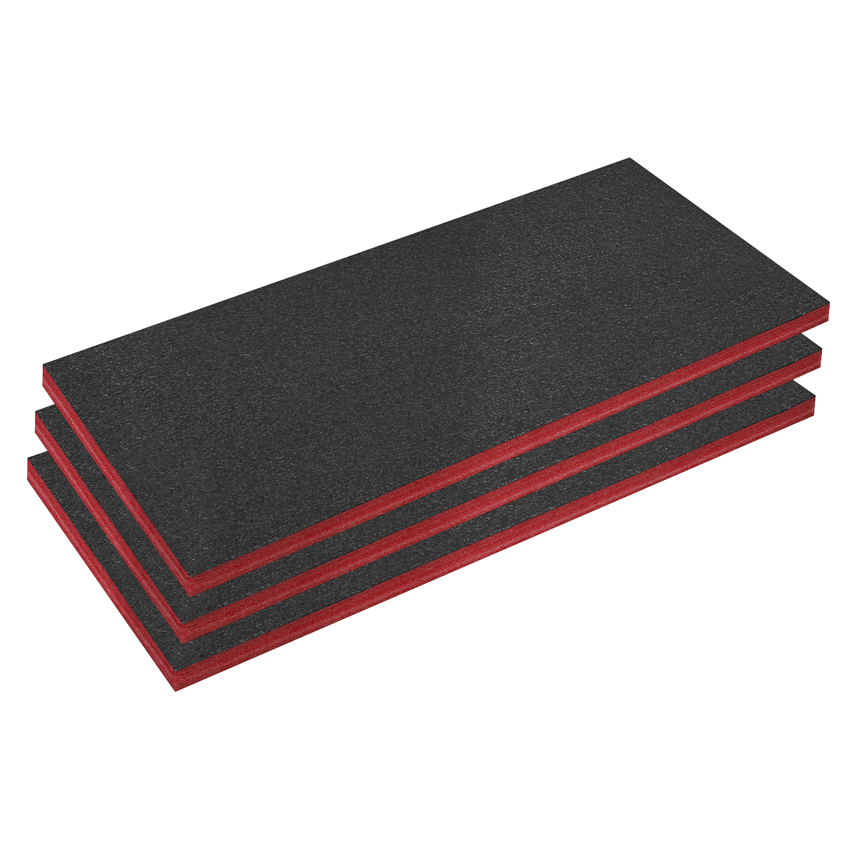 Sealey SFPK50R Easy Peel Shadow Foam® 1200 x 550 x 50mm, Red/Black - Pack of 3