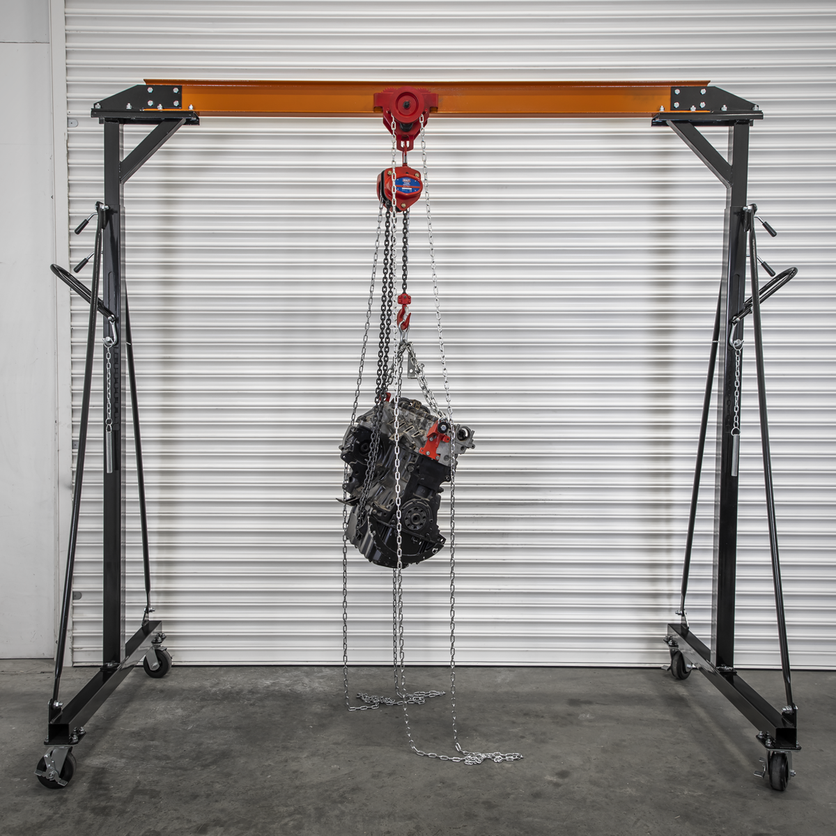 Sealey SG1000KITG Portable Adjustable Gantry Frame with Geared Trolley Combo 1 Tonne