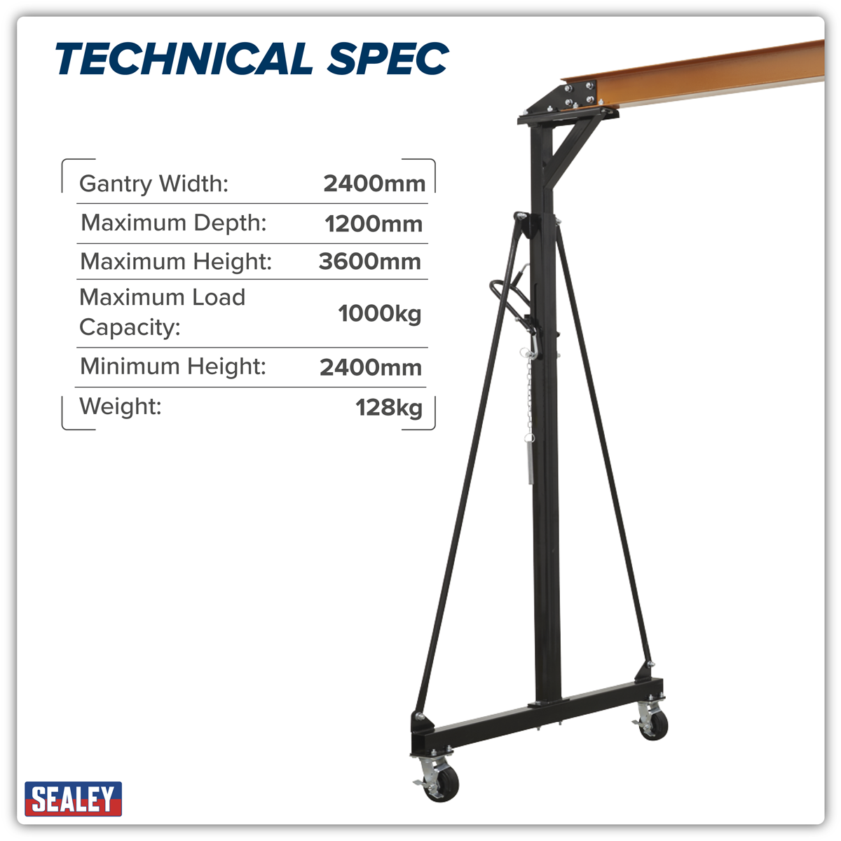 Sealey SG1000 Portable Lifting Adjustable Gantry Frame 1 Tonne