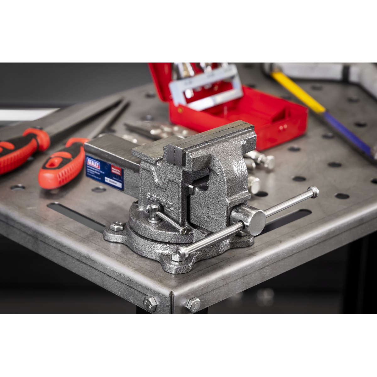 Sealey SGV100L 100mm SG Iron Vice with Swivel Base