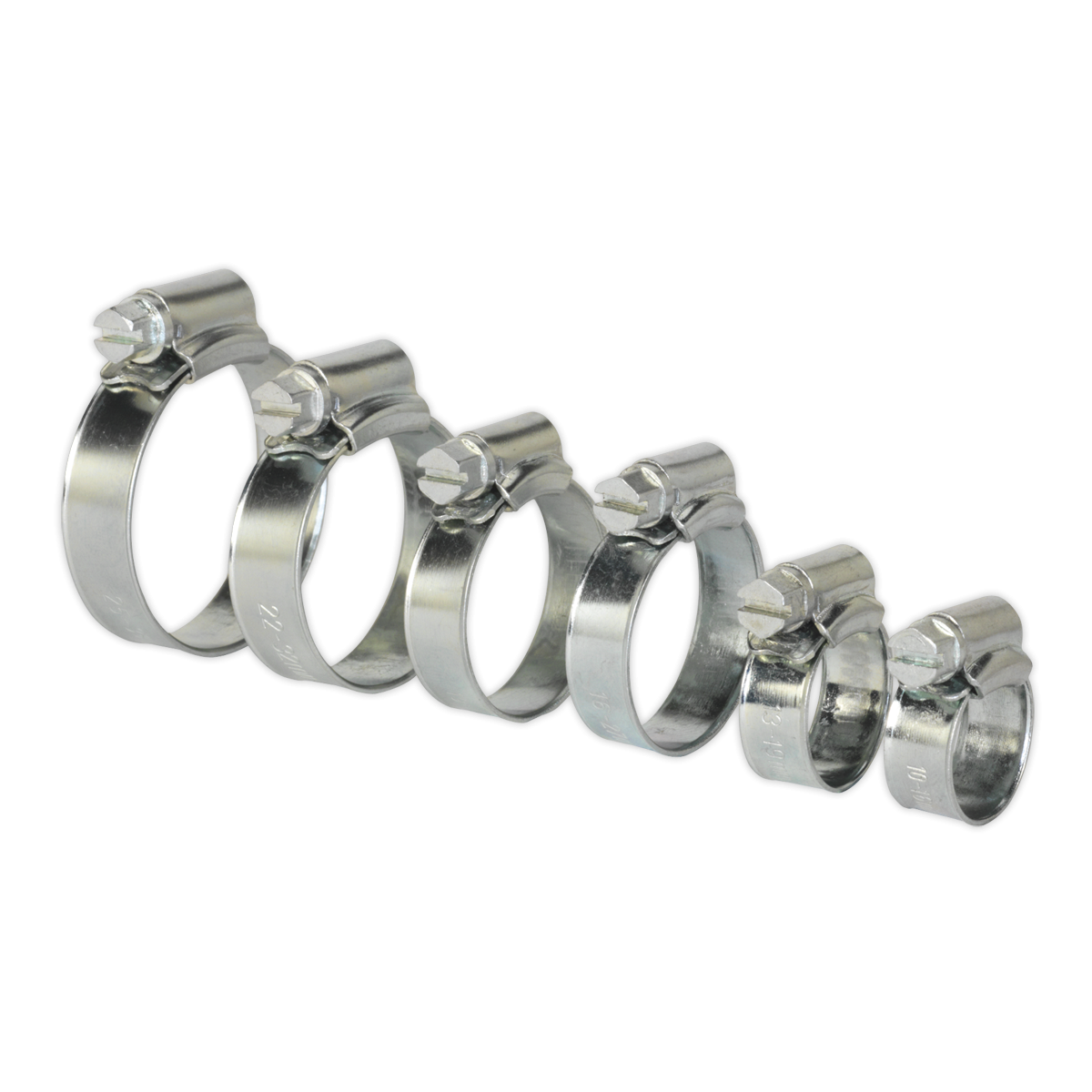 Sealey SHCS1 Zinc Plated Hose Clip Assortment 8-29mm 30pc