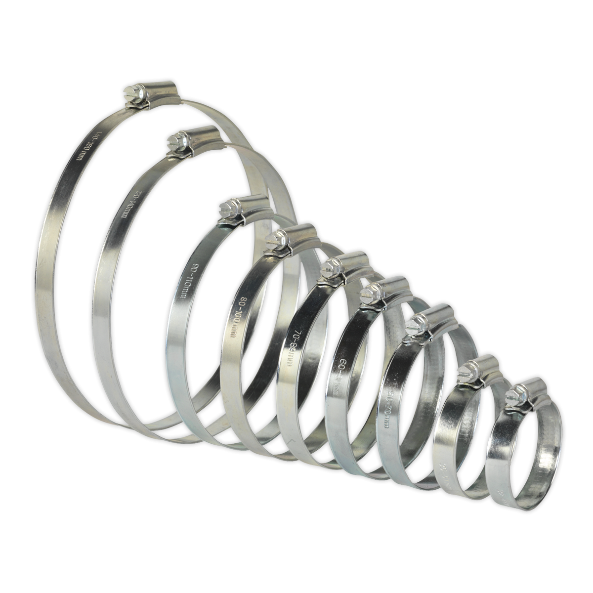 Sealey SHCS2 Zinc Plated Hose Clip Assortment 44-160mm 26pc