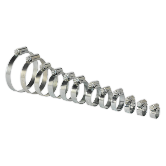 Sealey SHCS3 Zinc Plated Hose Clip Assortment 8-57mm 85pc