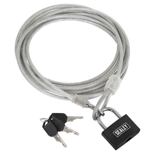 Sealey SHGCL3 Motorcycle Cable Lock 3m