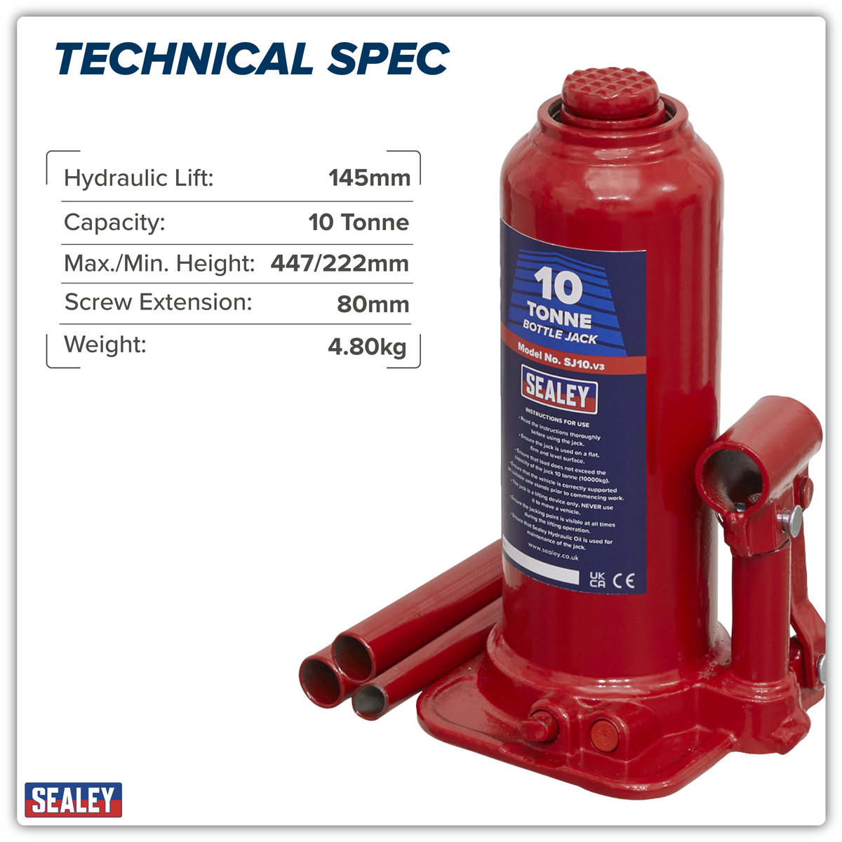 Sealey SJ10 Bottle Jack 10 Tonne