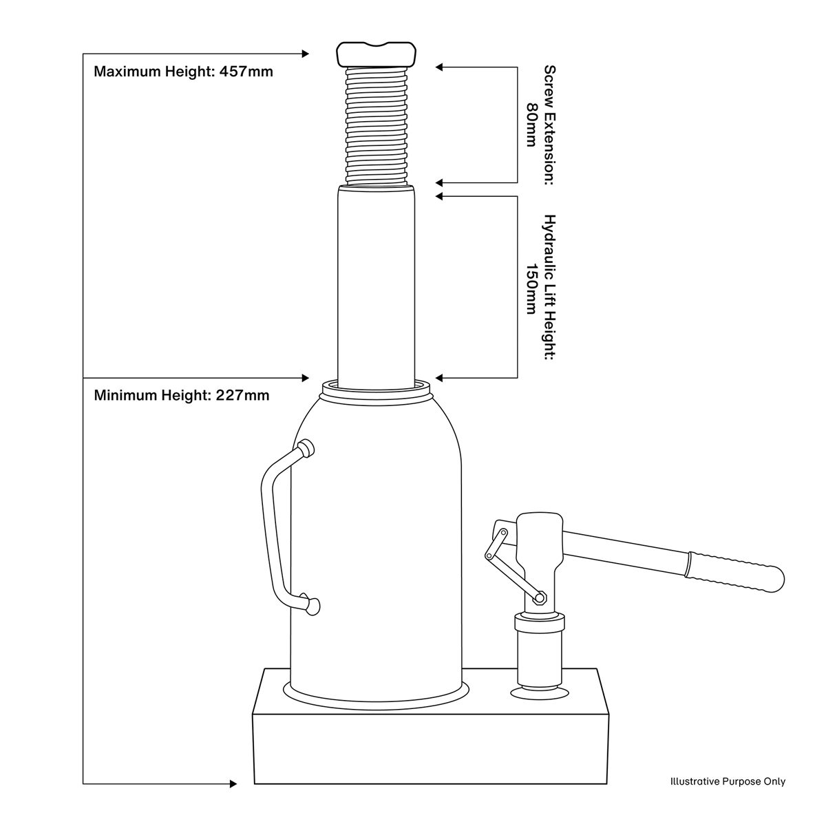 Sealey SJ12 Bottle Jack 12 Tonne
