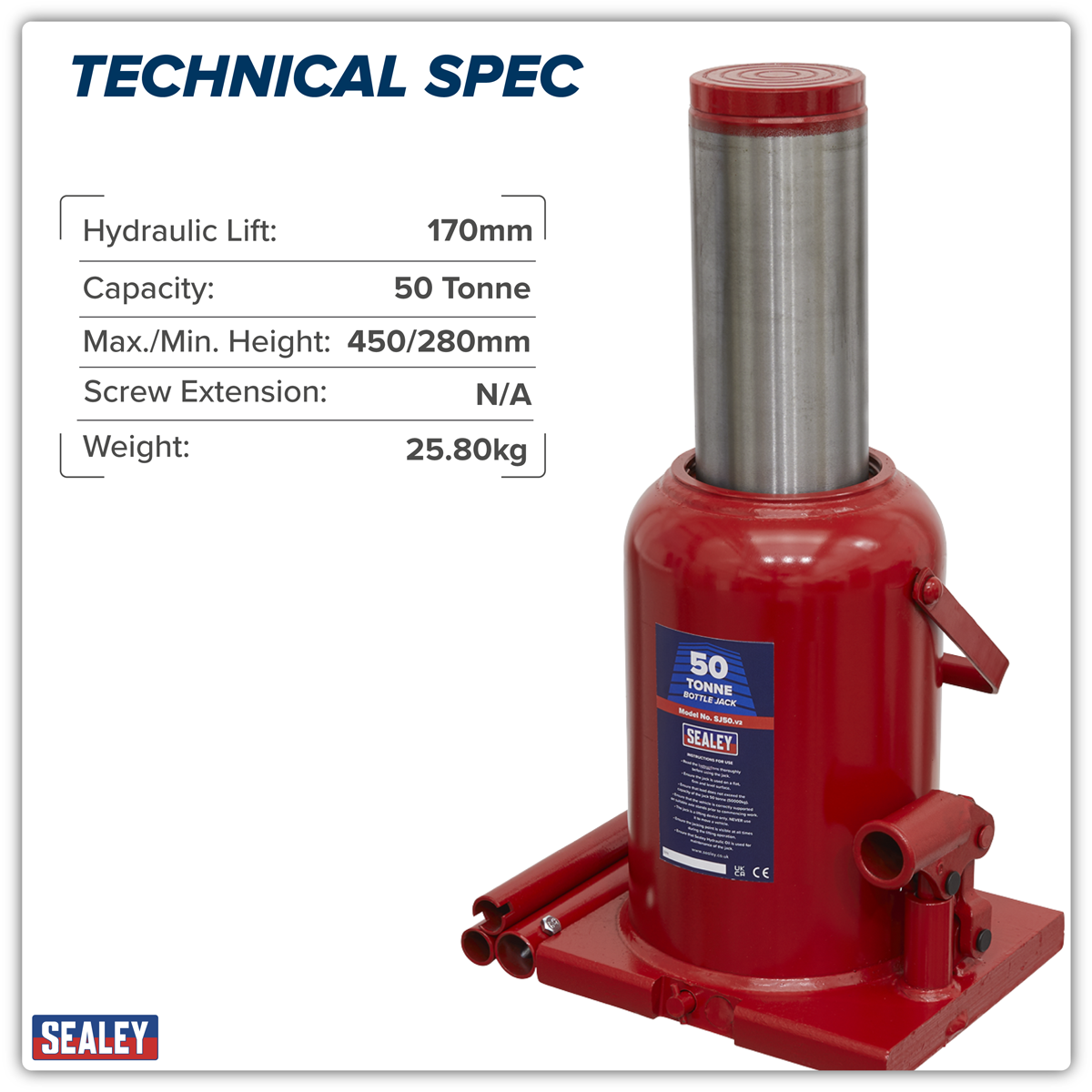Sealey SJ50 Bottle Jack 50 Tonne