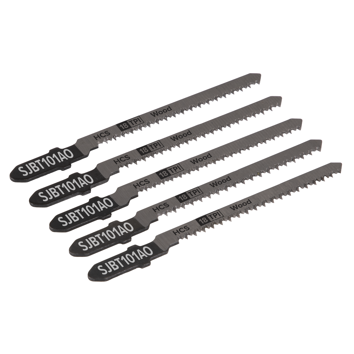 Sealey SJBT101AO Jigsaw Blade for Hard Wood 83mm 18tpi - Pack of 5