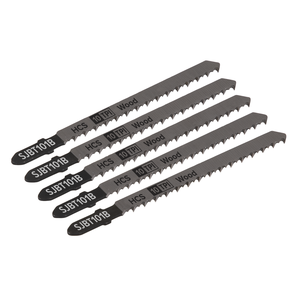Sealey SJBT101B Jigsaw Blade for Hard Wood 100mm 10tpi - Pack of 5