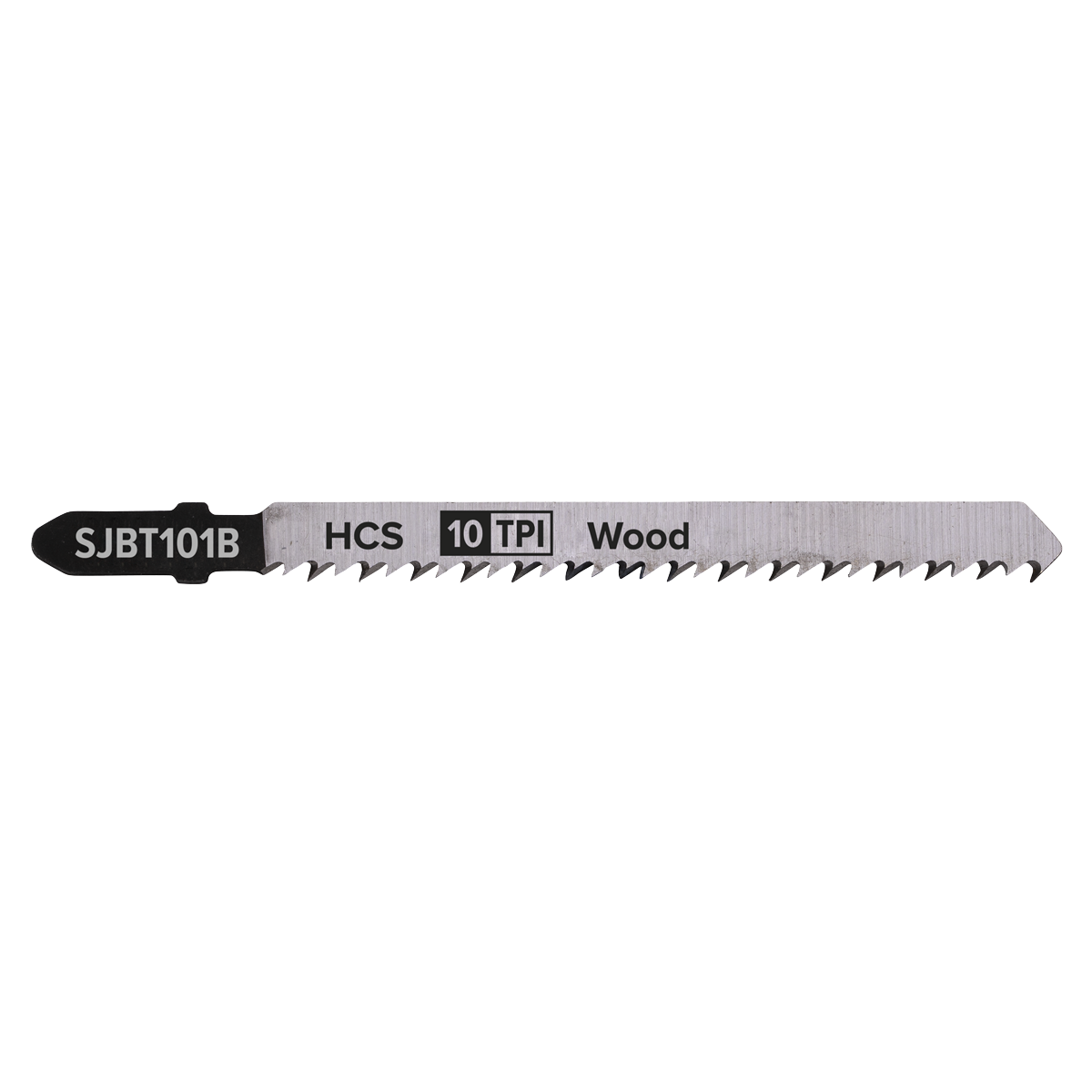 Sealey SJBT101B Jigsaw Blade for Hard Wood 100mm 10tpi - Pack of 5