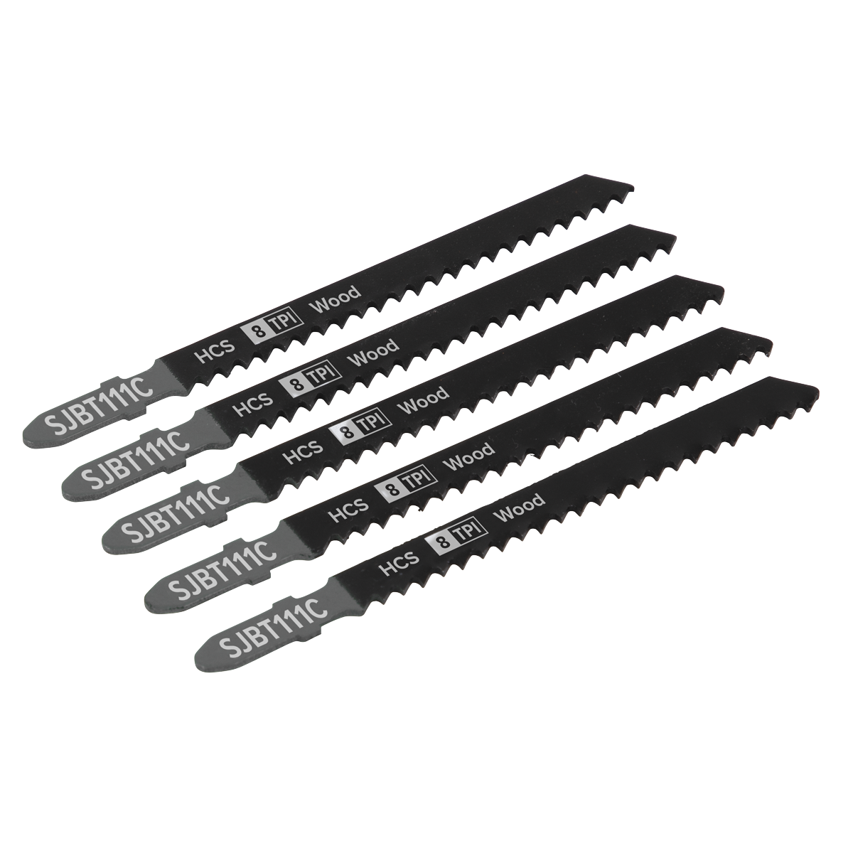 Sealey SJBT111C Jigsaw Blade for General Wood 100mm 8tpi - Pack of 5