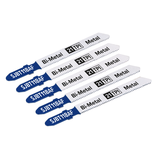 Sealey SJBT118AF Jigsaw Blade for Metal 75mm 21tpi - Pack of 5