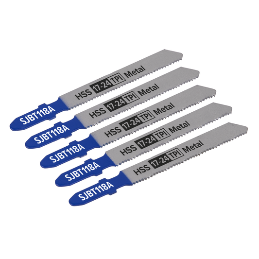 Sealey SJBT118A Jigsaw Blade for Metal 92mm 17-24tpi - Pack of 5