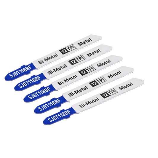 Sealey SJBT118BF Jigsaw Blade for Metal 75mm 12tpi - Pack of 5
